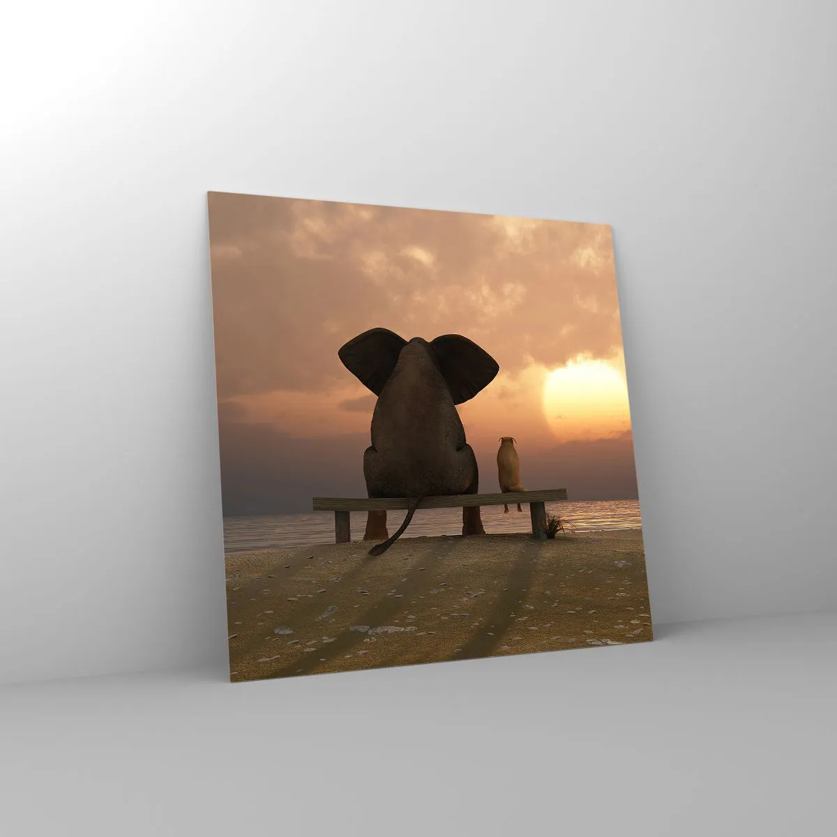 Schilderen op glas - Het is goed om samen stil te zijn - 50x50 cm