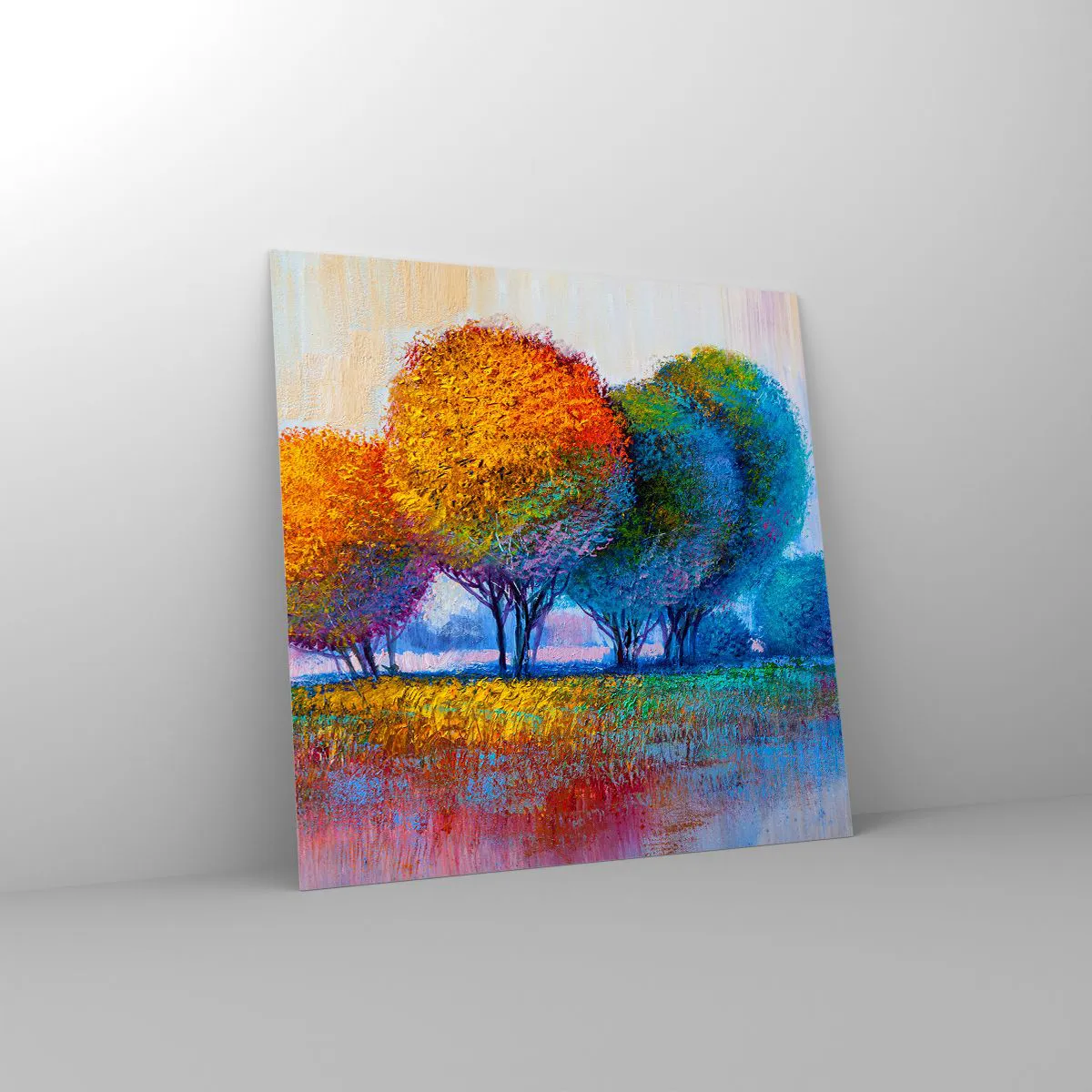 Impression sur verre - Image sur verre - Un bouquet de couleurs éclatantes - 50x50 cm