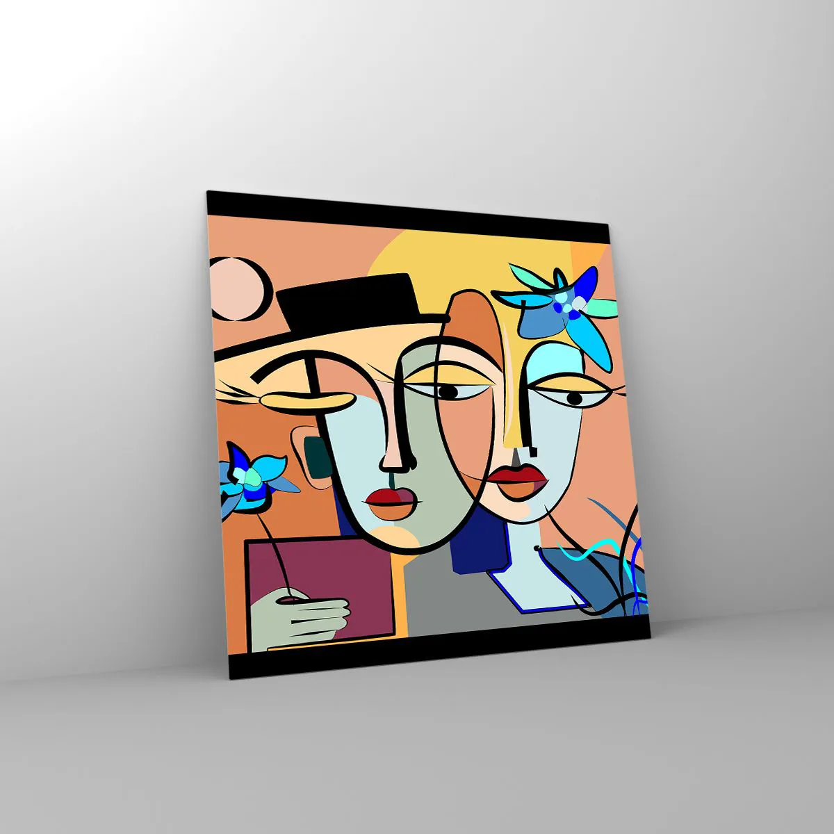 Obraz na skle - Picassovo randez vous - 50x50 cm