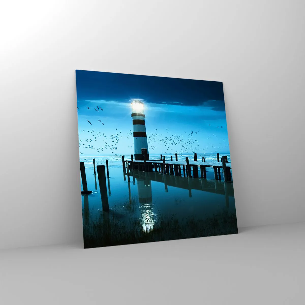 Glastavla - Bild på glas - Och du är inte längre rädd för mörkret - 60x60 cm