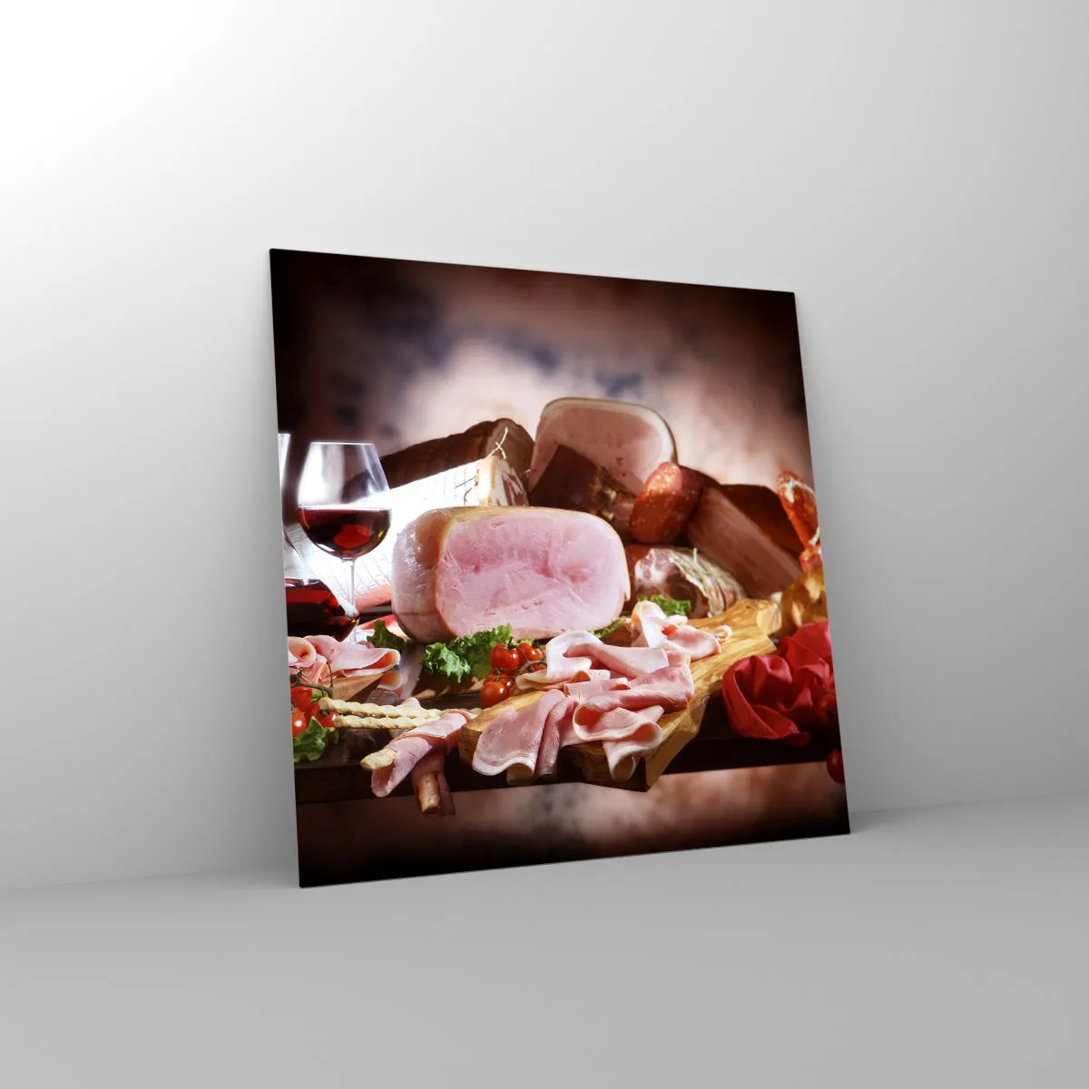 Impression sur verre - Image sur verre - Un rêve culinaire avec une carafe - 60x60 cm