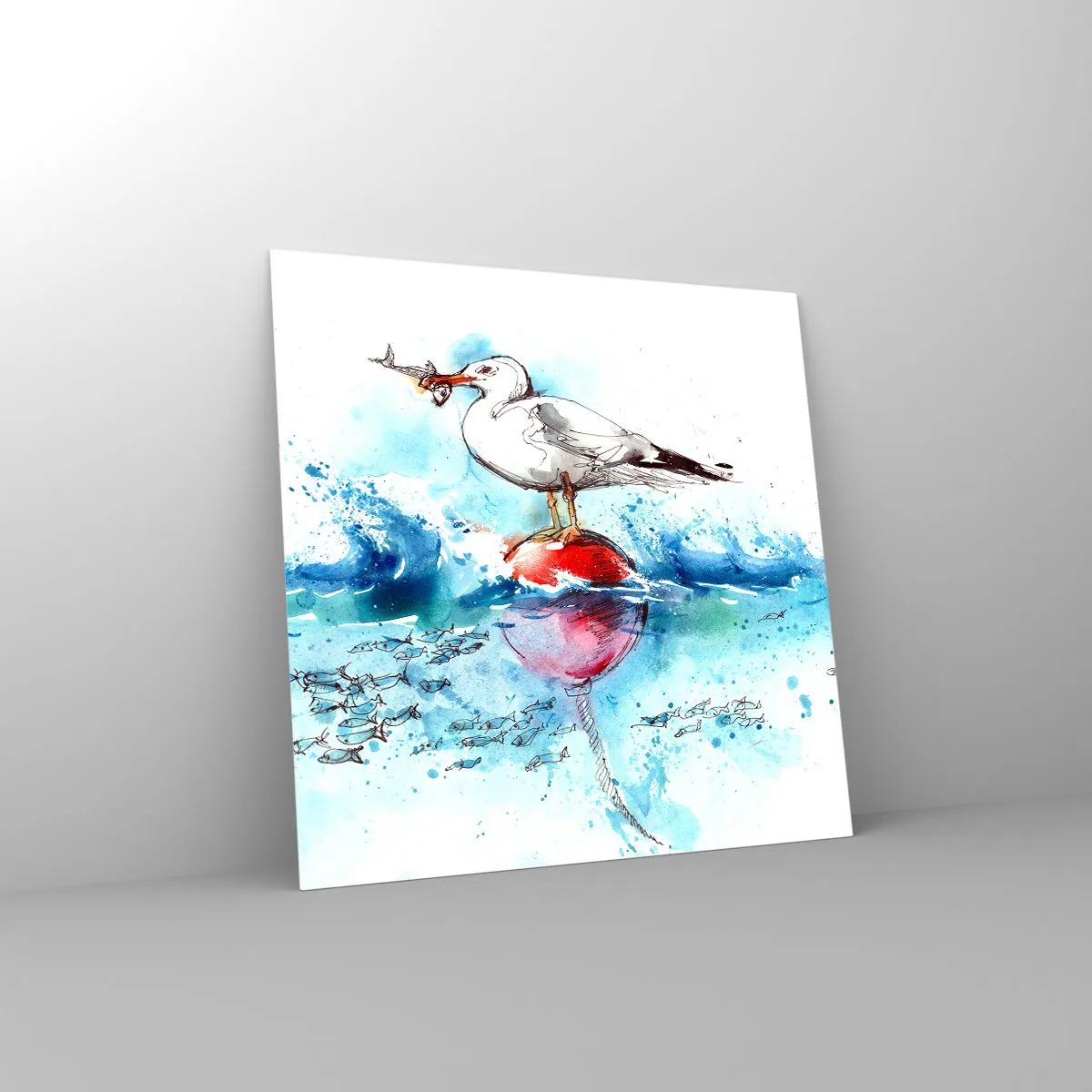 Obraz na szkle - Udany połów - 60x60 cm