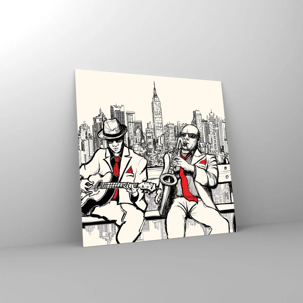 Impression sur verre - Image sur verre - improvisation new-yorkaise - 60x60 cm