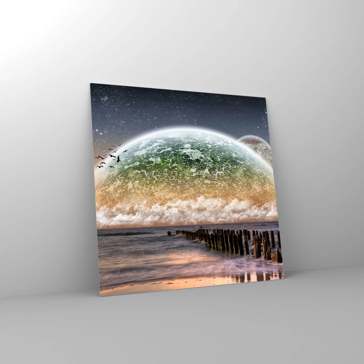 Glass picture - And the World Has Emerged from Water - 70x70 cm