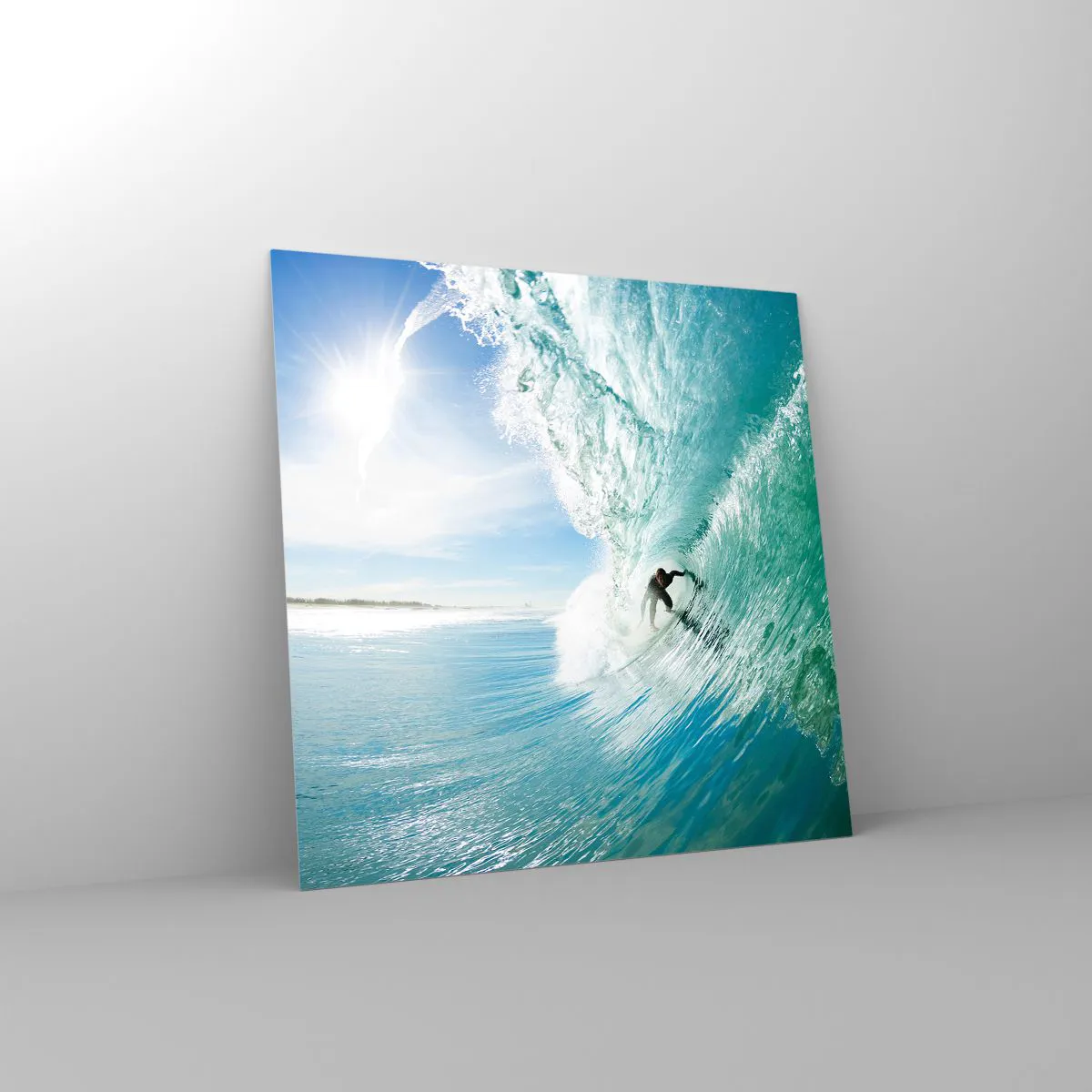Glass picture - Riding the Wave - 70x70 cm