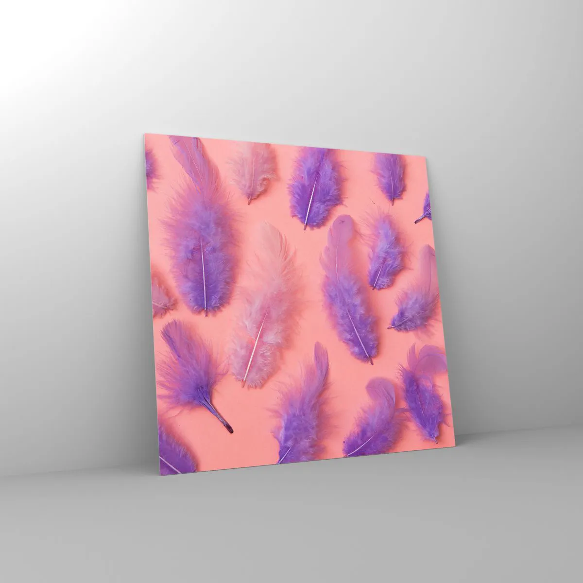 Cuadro sobre vidrio - Impresiones sobre Vidrio - Un pájaro lila del deseo - 70x70 cm