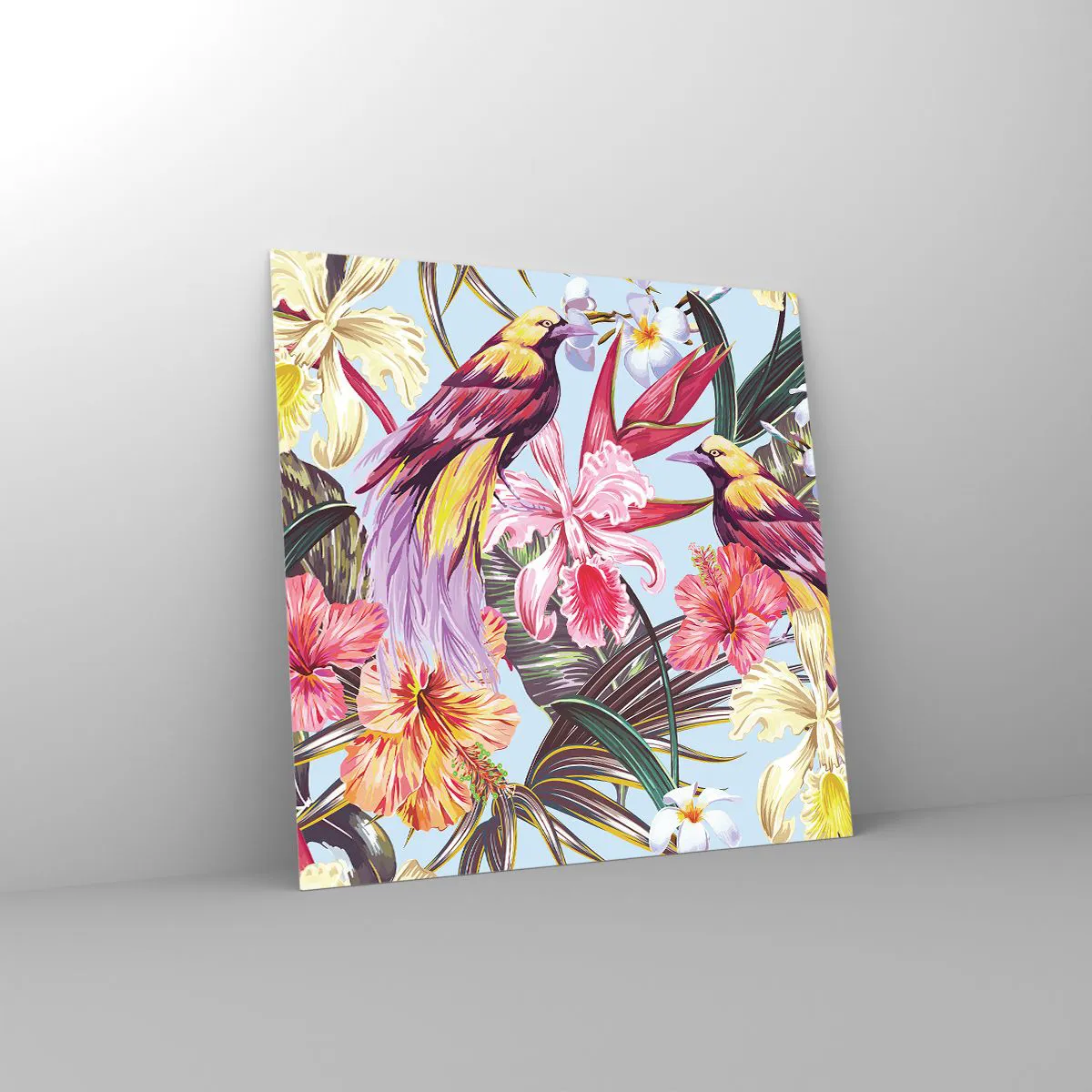 Glass picture - Flakes and Feathers - 70x70 cm