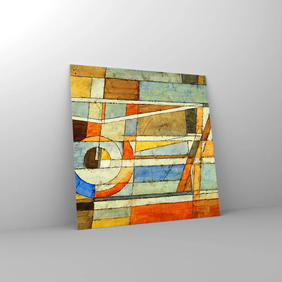 Üveg kép - Kubizmus az építkezésen - 70x70 cm