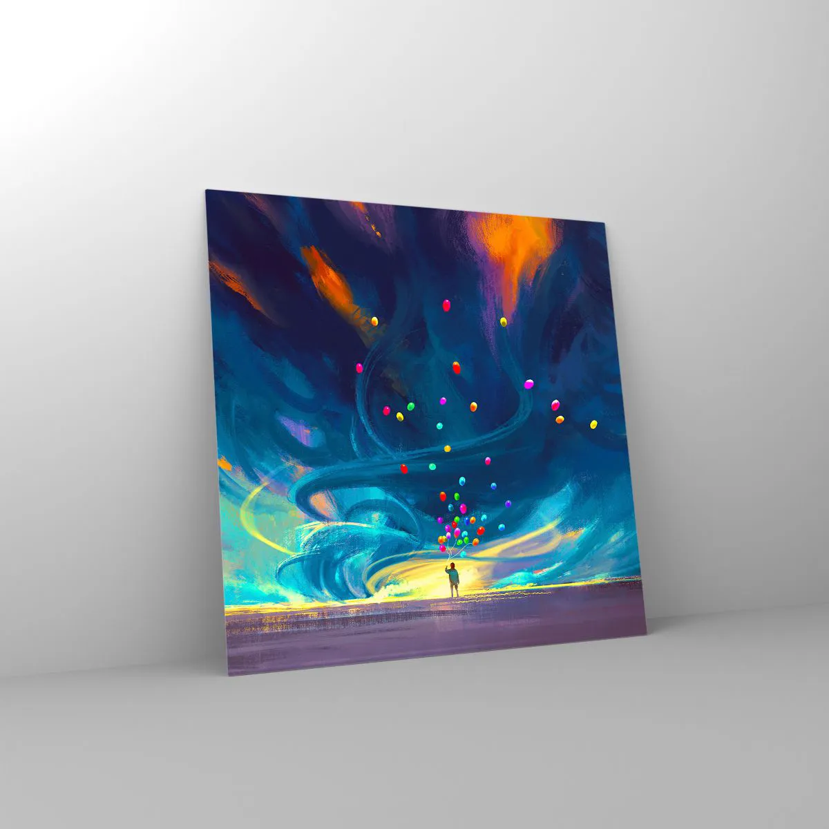 Tablou pe sticlă - Pe un vânt albastru - 70x70 cm