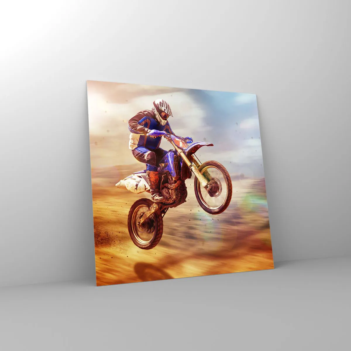 Schilderen op glas - Motor duizeligheid - 70x70 cm