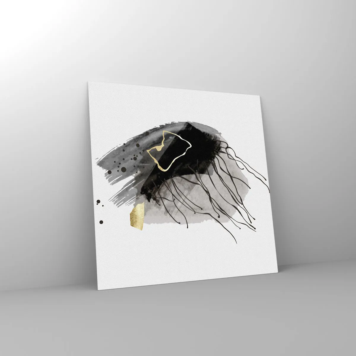 Tablou pe sticlă - Negru și aur - 70x70 cm