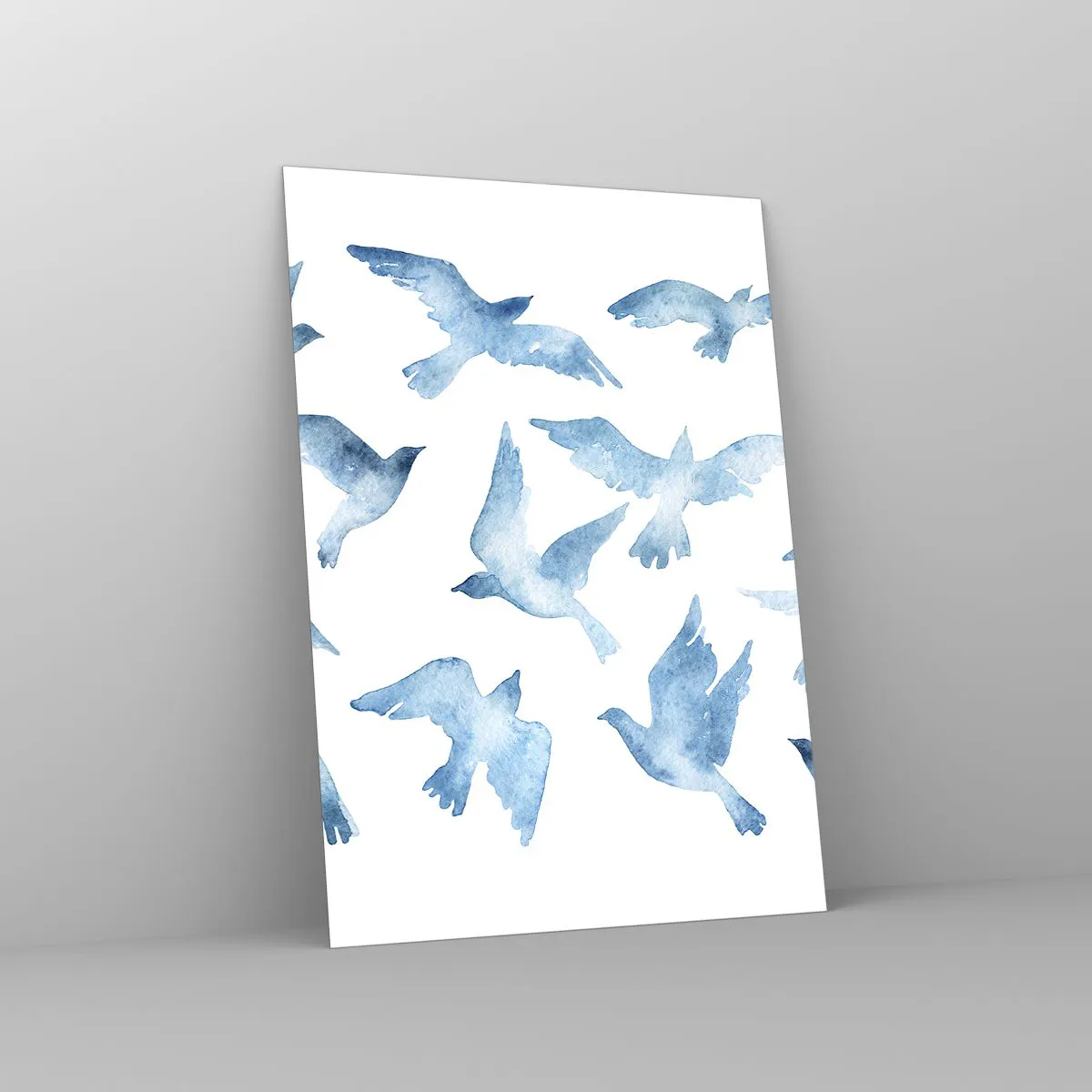 Tablou pe sticlă - Păsări albastre - 50x70 cm