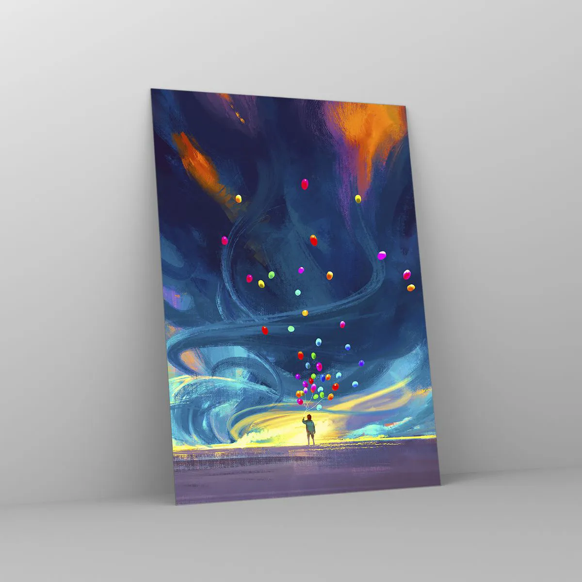 Tablou pe sticlă - Pe un vânt albastru - 50x70 cm