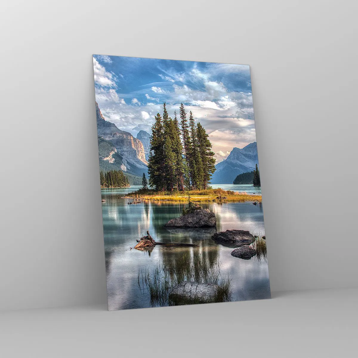 Billede på glas - Over store og klare vande… - 50x70 cm