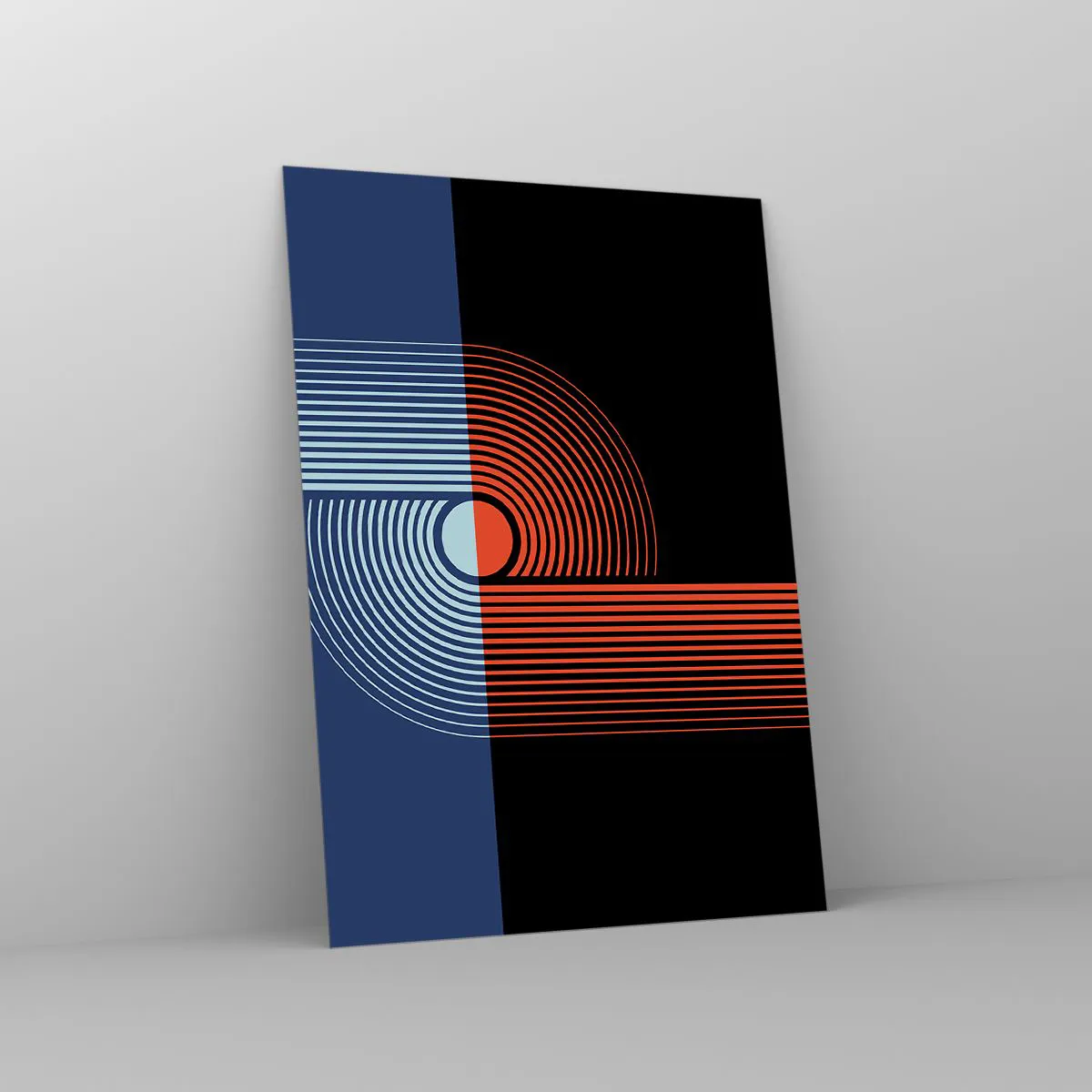 Tablou pe sticlă - Într-o îmbrăţişare geometrică - 50x70 cm