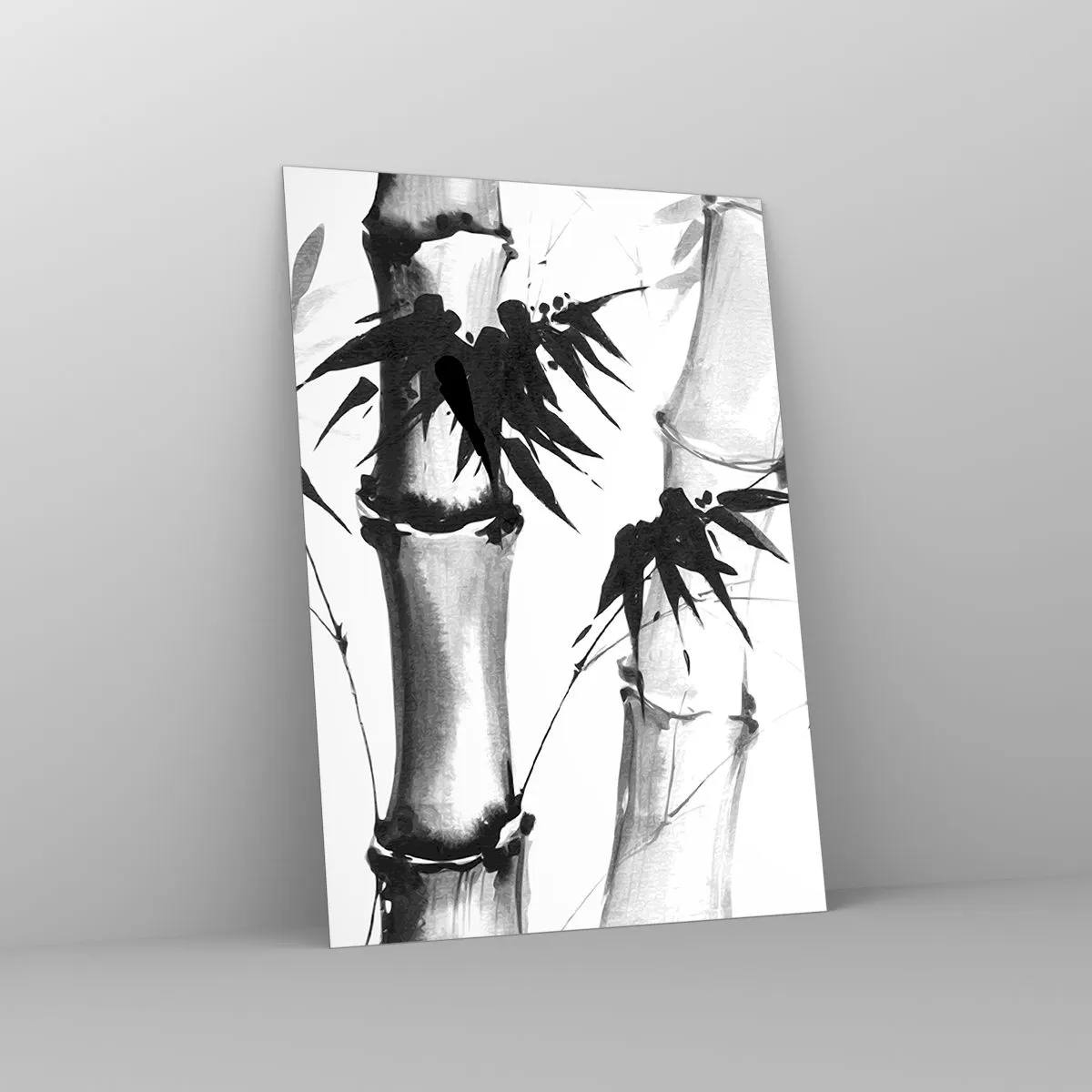 Obraz na szkle - Bambus w tradycyjnym stylu - 50x70cm - Zbliżenie na orient - Nowoczesna dekoracja ścienna do salonu, kuchni i sypialni ARTTOR