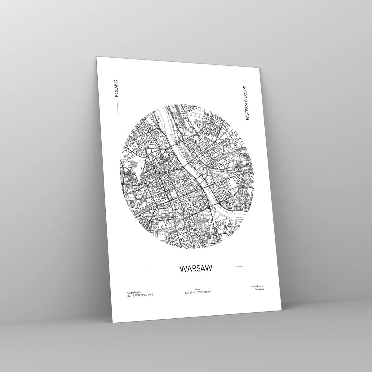 Billede på glas - Warszawas anatomi - 50x70 cm