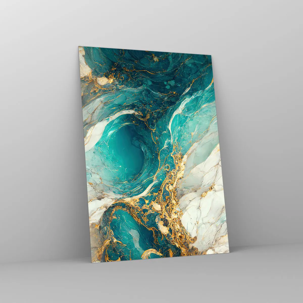 Quadro em vidro - Composição com veios d'ouro - 50x70 cm