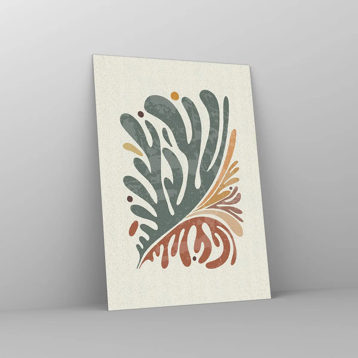 Glass picture - Multicolour Leaf - 50x70 cm