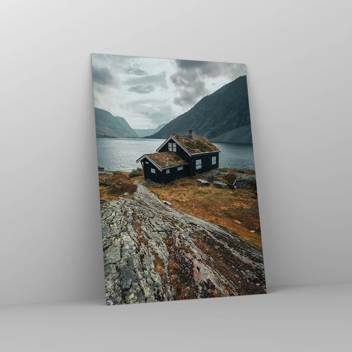 Quadro em vidro - Uma estância de verão junto ao fiorde - 50x70 cm