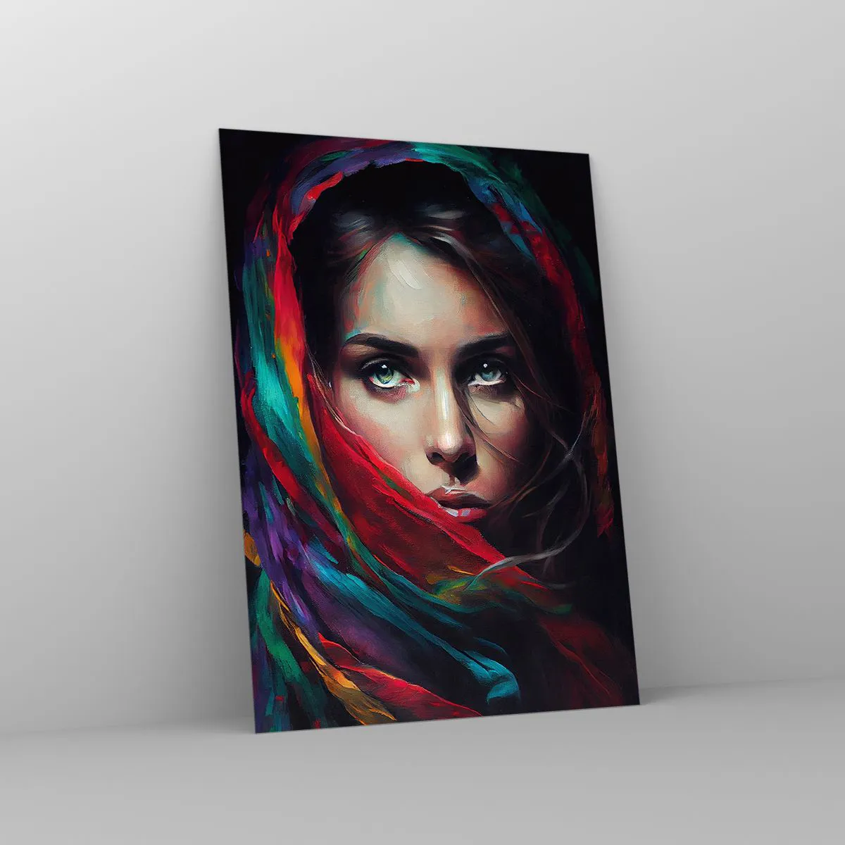 Quadro em vidro - Mistério de olhos verdes - 50x70 cm