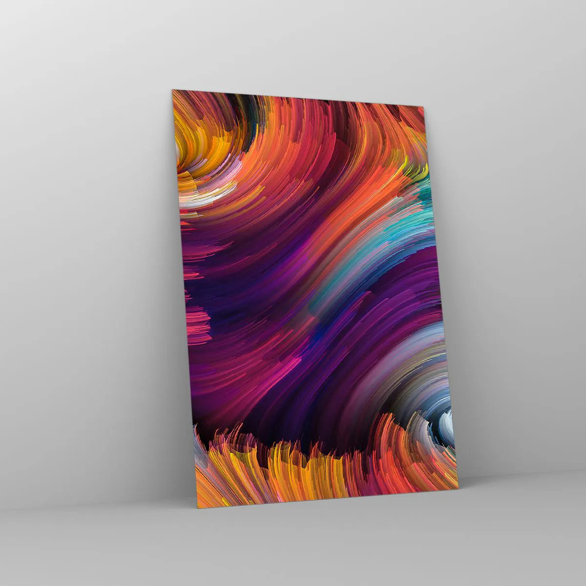 Glasbild - Bild auf glas - Abstrakte Wirbel in leuchtenden Farben - 70x100cm - Der Beginn einer neuen Welt - Moderne Wanddekoration für Wohnzimmer und Schlafzimmer ARTTOR