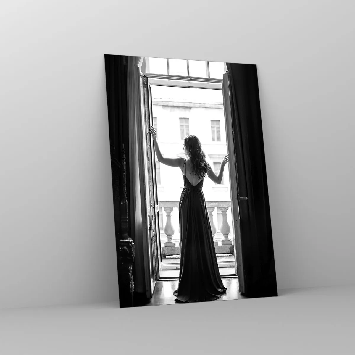 Tablou pe sticlă - Splendoare alb-negru - 70x100 cm