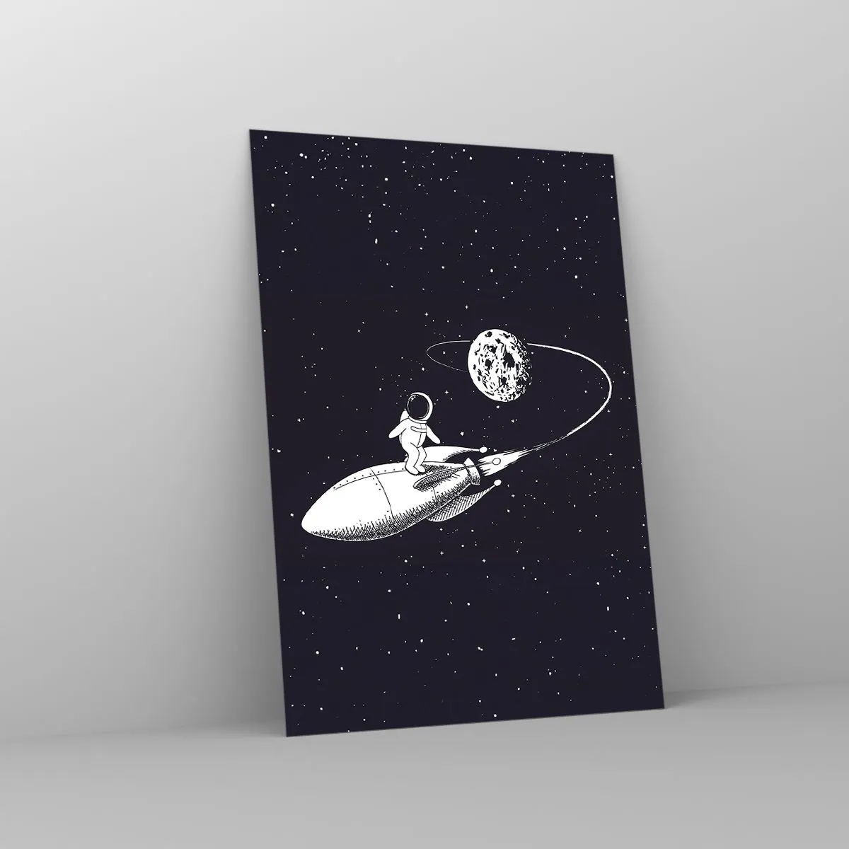 Tablou pe sticlă - Surfer spațial - 70x100 cm