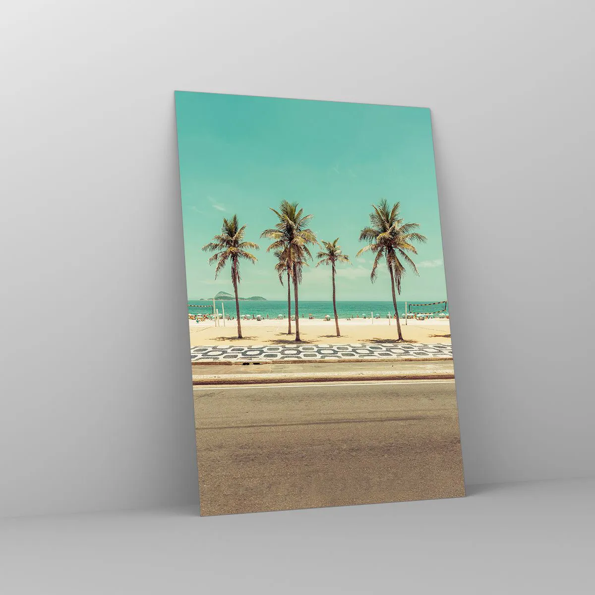 Glastavla - Bild på glas - På stranden - 70x100 cm