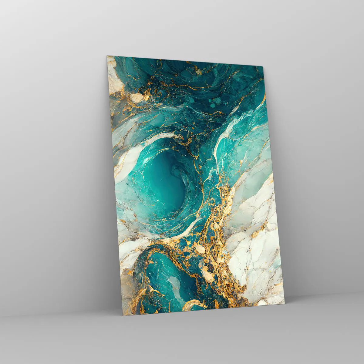 Quadro em vidro - Composição com veios d'ouro - 70x100 cm