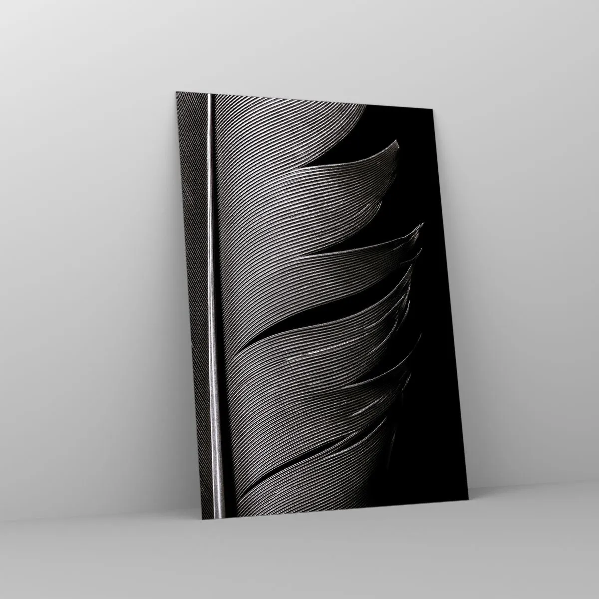 Glastavla - Bild på glas - Fjäder - en underbar konstruktion - 70x100 cm