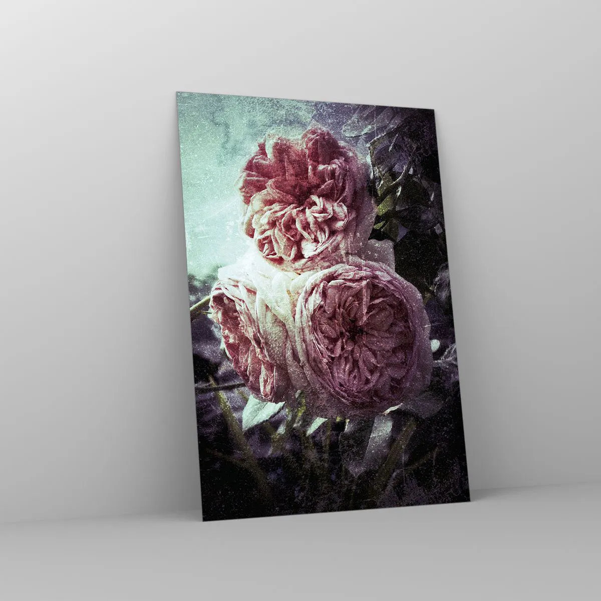 Glastavla - Bild på glas - I en romantisk atmosfär - 70x100 cm