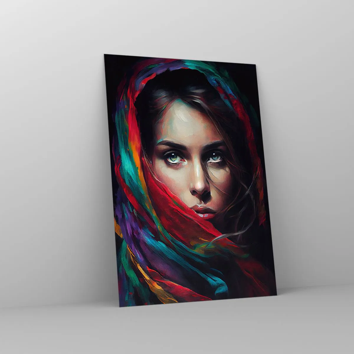 Impression sur verre - Image sur verre - Mystère aux yeux verts - 70x100 cm