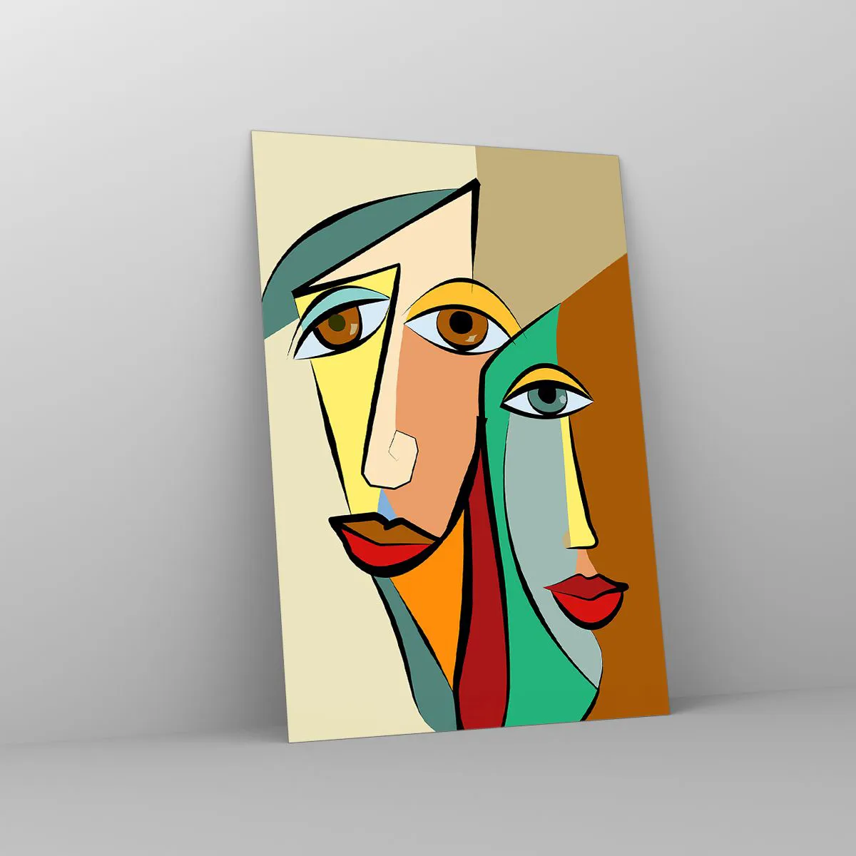 Quadro su vetro - Coppia cubista - 70x100 cm
