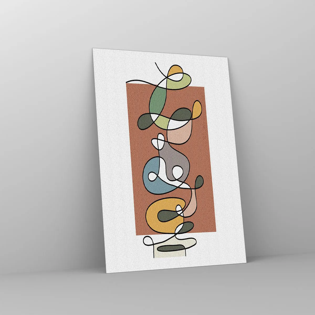 Tablou pe sticlă - Abstracție: un dans colorat - 70x100 cm