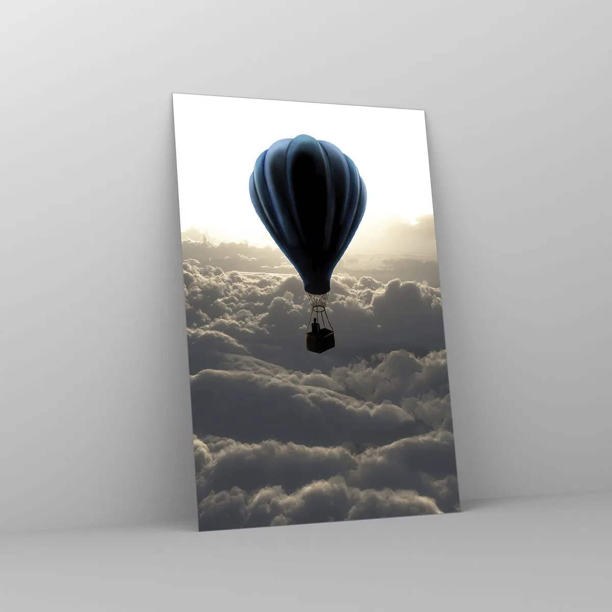 Glastavla - Bild på glas - Vandrare över molnen - 80x120 cm