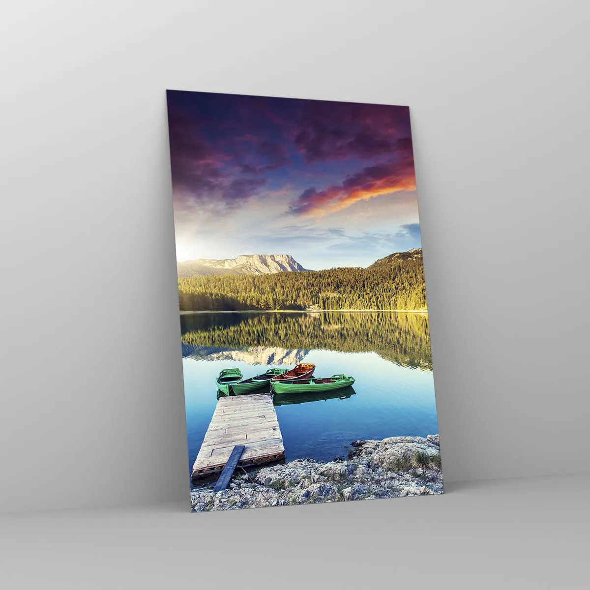 Quadro em vidro - Sobre a água tão lisa como um espelho - 80x120 cm