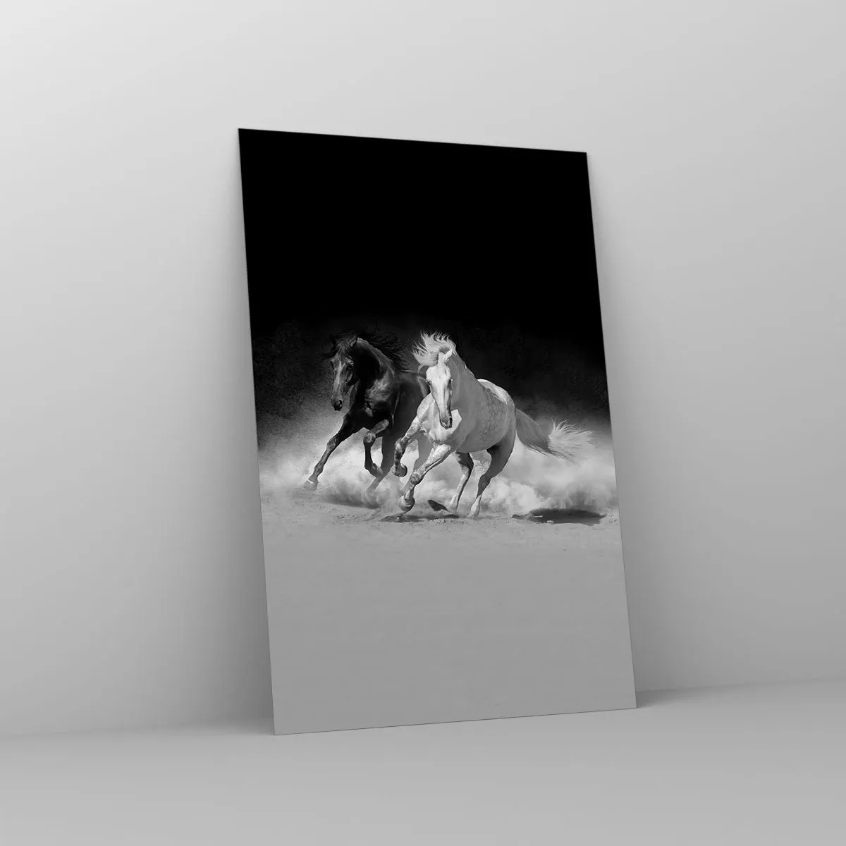 Glastavla - Bild på glas - Frihetens galopp - 80x120 cm