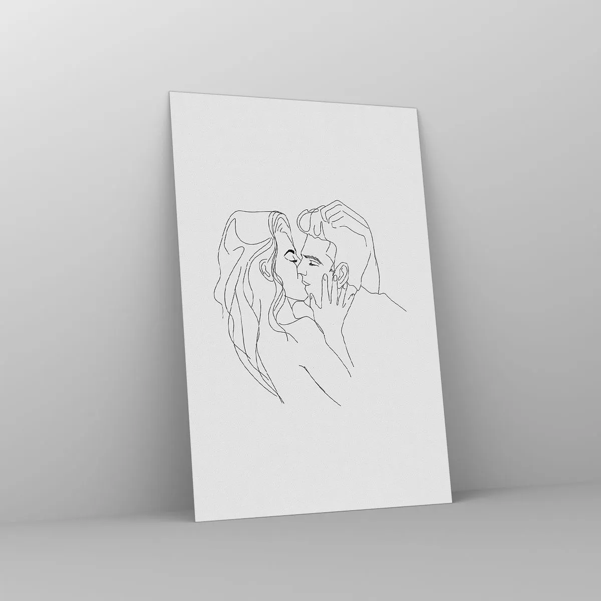 Tablou pe sticlă - Cu aceeași linie - 80x120 cm