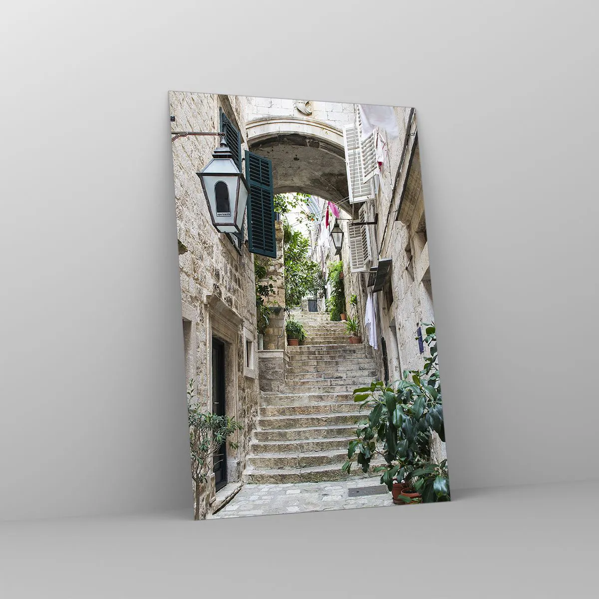 Cuadro sobre vidrio - Impresiones sobre Vidrio - Una encantadora callejuela - 80x120 cm