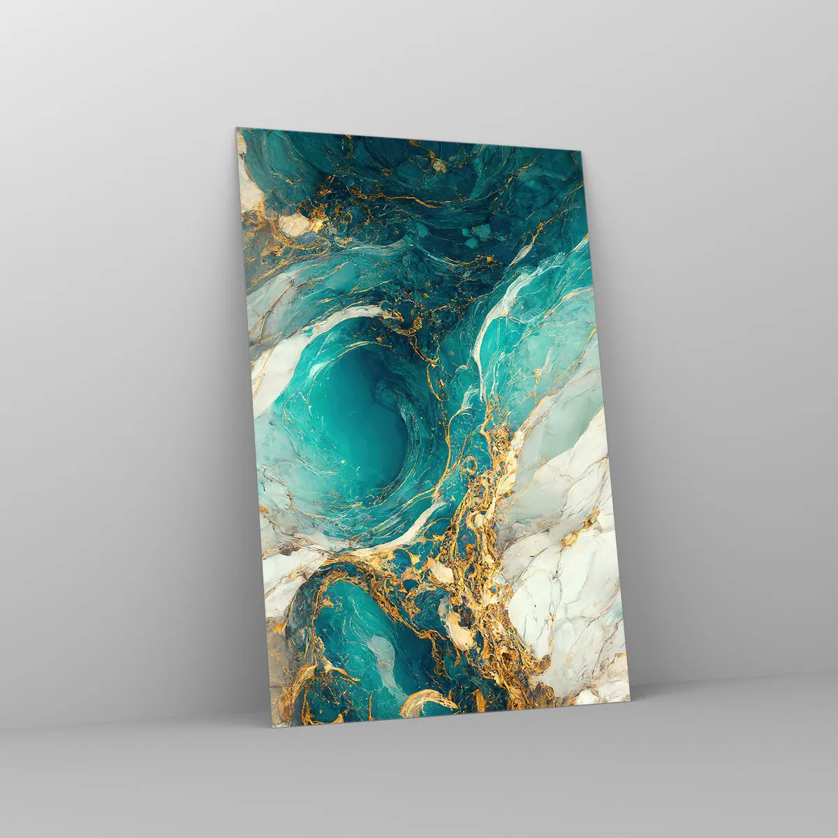 Quadro em vidro - Composição com veios d'ouro - 80x120 cm