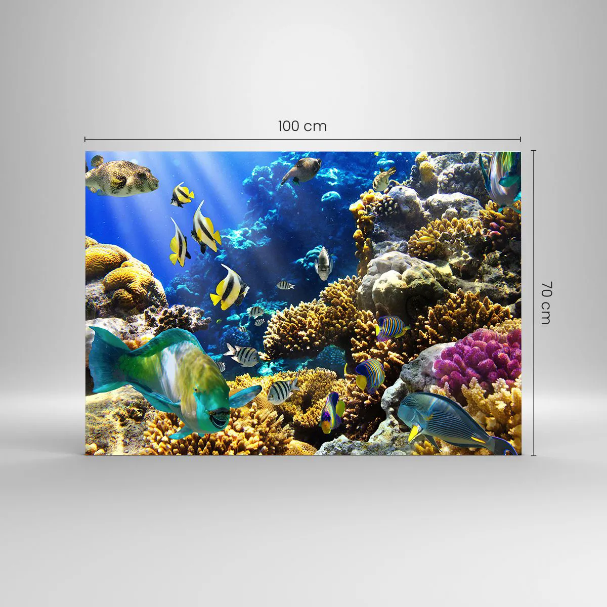 Glass picture - Big Traffic to Holiday Destination - 100x70 cm