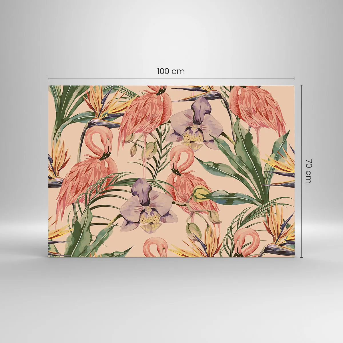 Üveg kép - Rózsaszín balett a virágokban - 100x70 cm