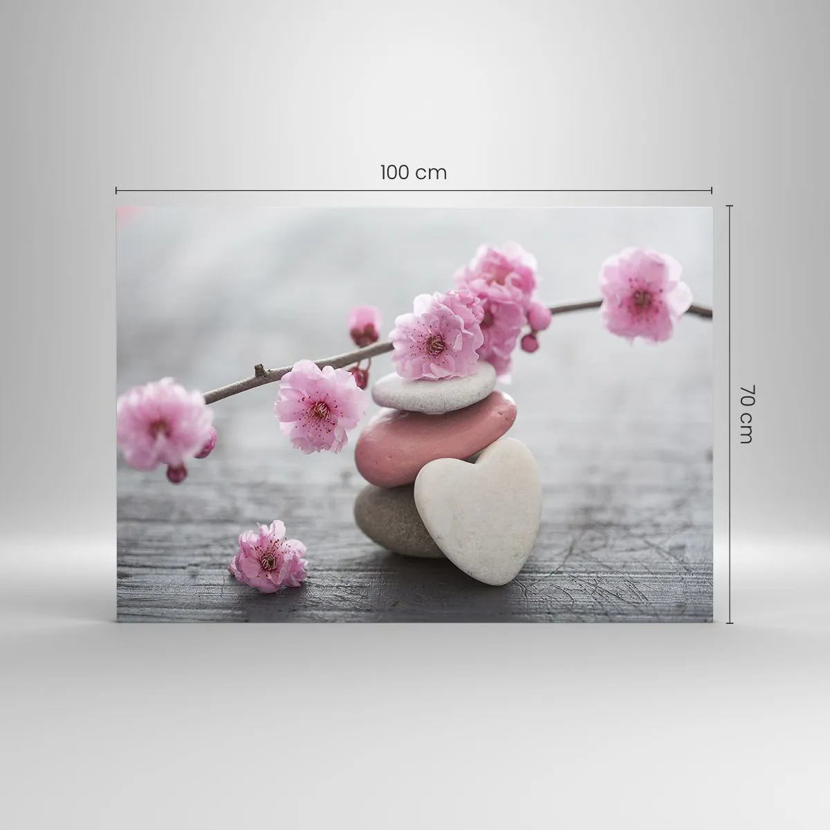 Glass picture - Bliss with Cherry Blossom - 100x70 cm