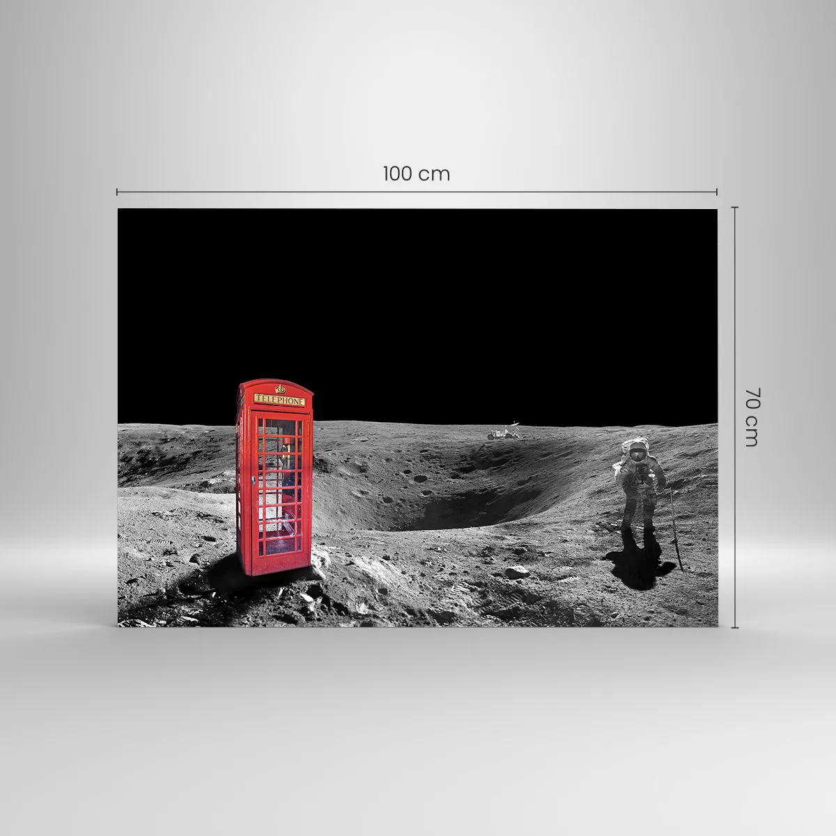 Billede på glas - Kosmisk vittighed - 100x70 cm