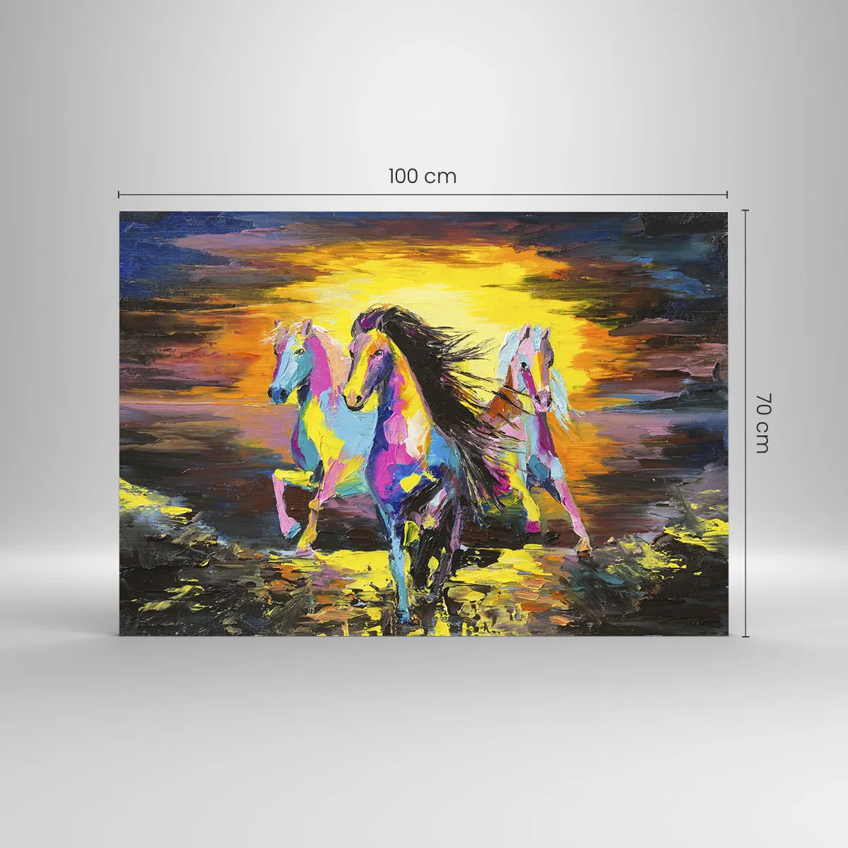 Obraz na skle - Ponorené do dúhy - 100x70 cm