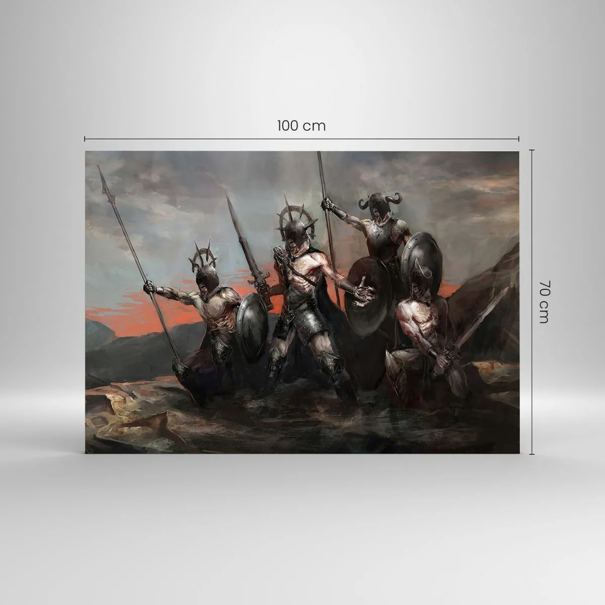 Tablou pe sticlă - Cu scut sau fără scut - 100x70 cm