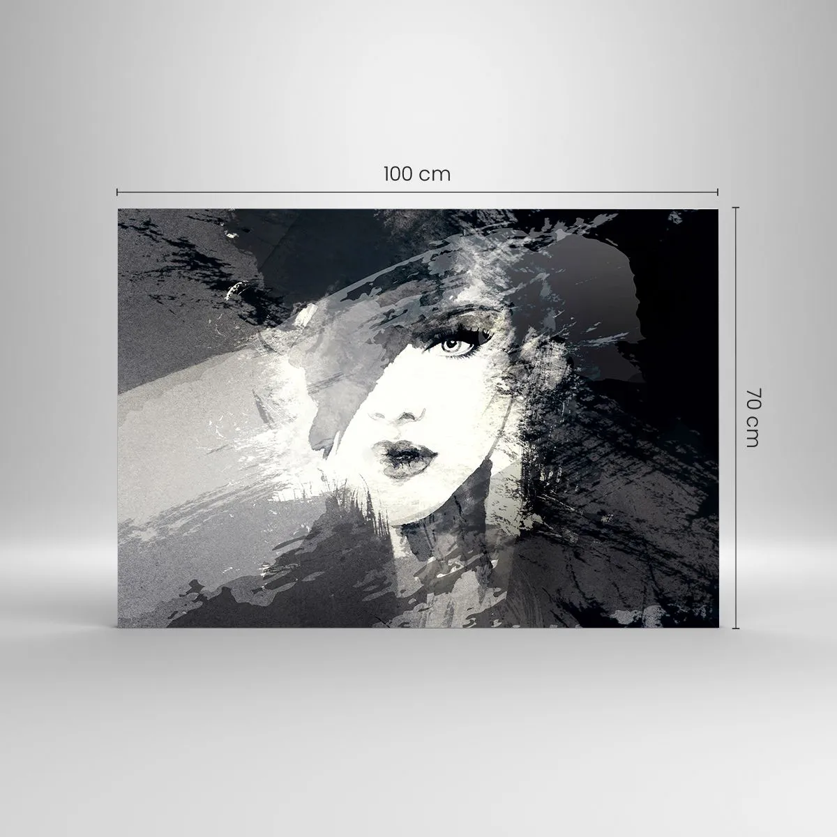 Üveg kép - Szürke fátyol mögül - 100x70 cm