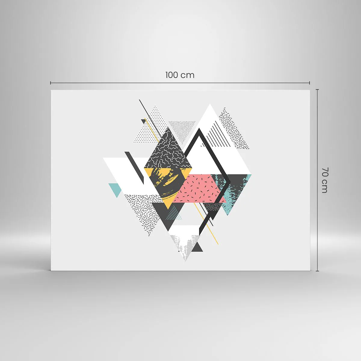 Quadro em vidro - Variações do triângulo e losango - 100x70 cm