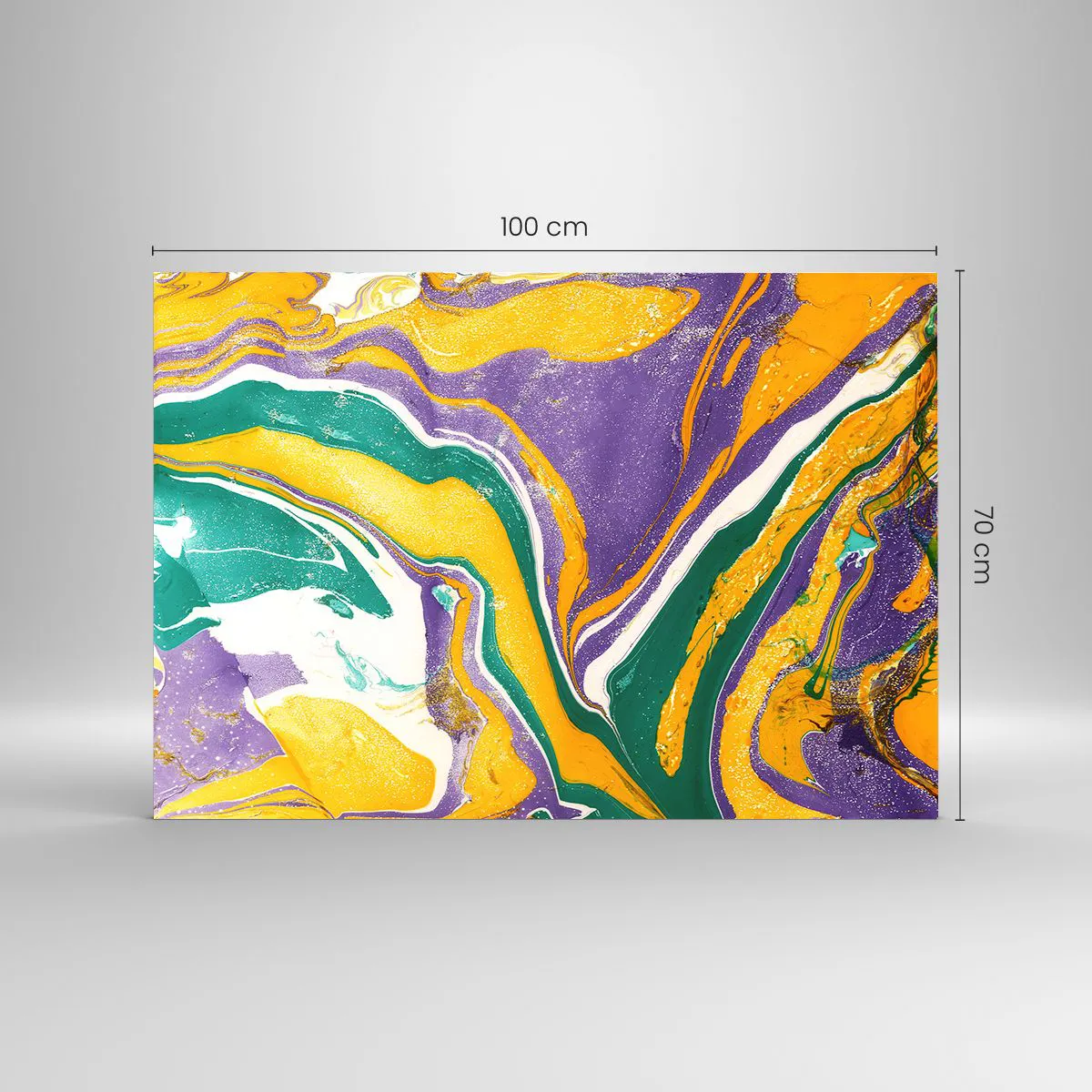 Üveg kép - Színes hullámok - 100x70 cm